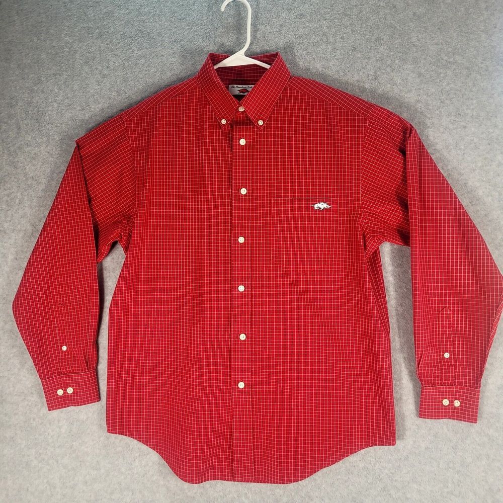The Razorback Collection Men's Medium Long Sleeve Button Down Oxford Shirt‎ Hogs